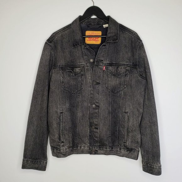 Levi's Men's Black Denim Trucker Jacket Size L